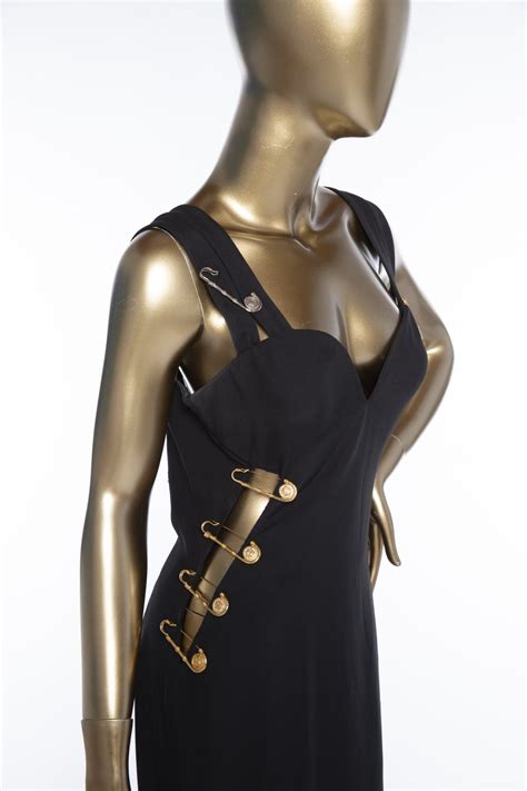 versace safety pin necklace|versace safety pin dress.